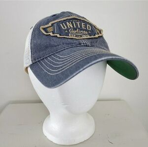 1992 Legacy United Airlines Mesh & Denim Baseball Cap Hat Snapback